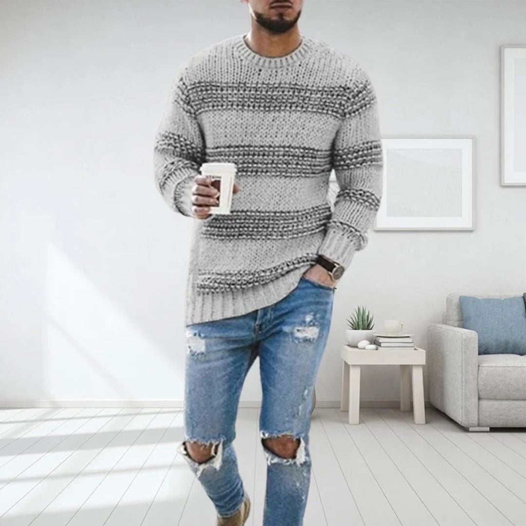 Men's Pullover for Refined Casual Comfort in Grey