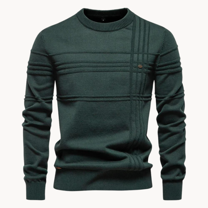 Men's Pullover in Slim Fit Polyester in Green