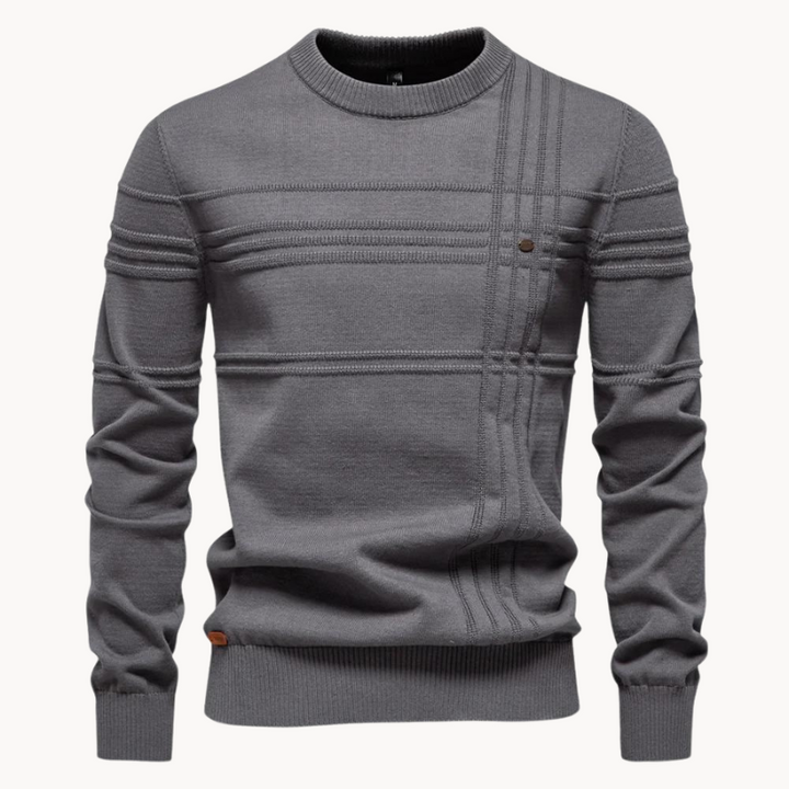Men's Pullover in Slim Fit Polyester in Grey