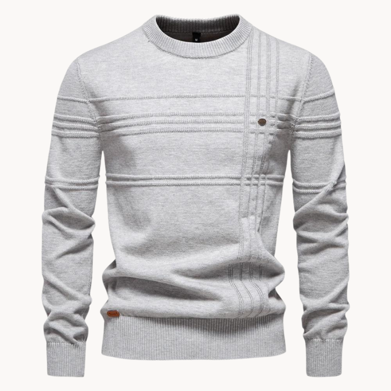Men's Pullover in Slim Fit Polyester in Light Grey