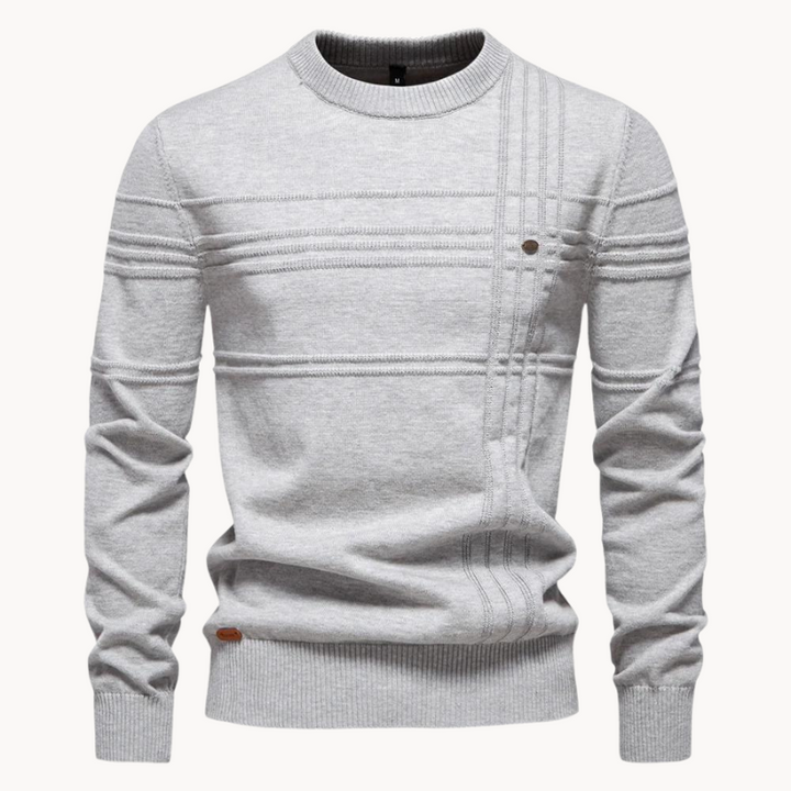 Men's Pullover in Slim Fit Polyester in Light Grey