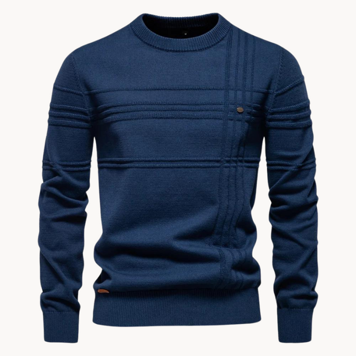 Men's Pullover in Slim Fit Polyester in Navy