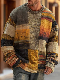 Noah | Men's Pullover Long Sleeve Patchwork Knit