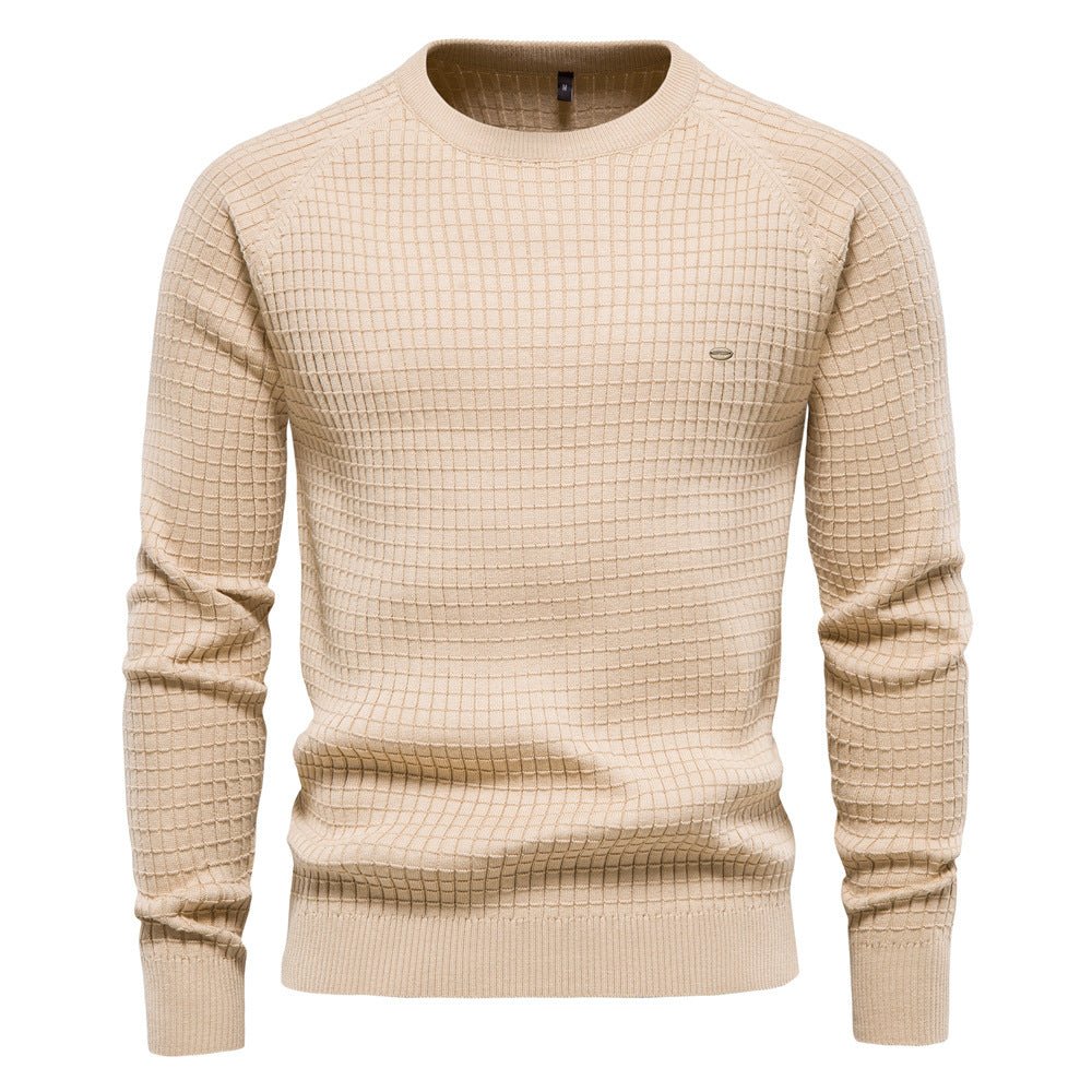 Men's Pullover Structured Knit for Autumn in Beige