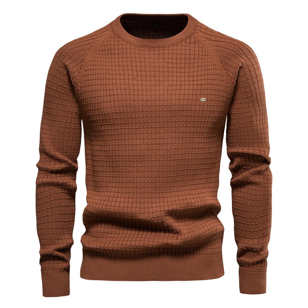Men's Pullover Structured Knit for Autumn in Brown