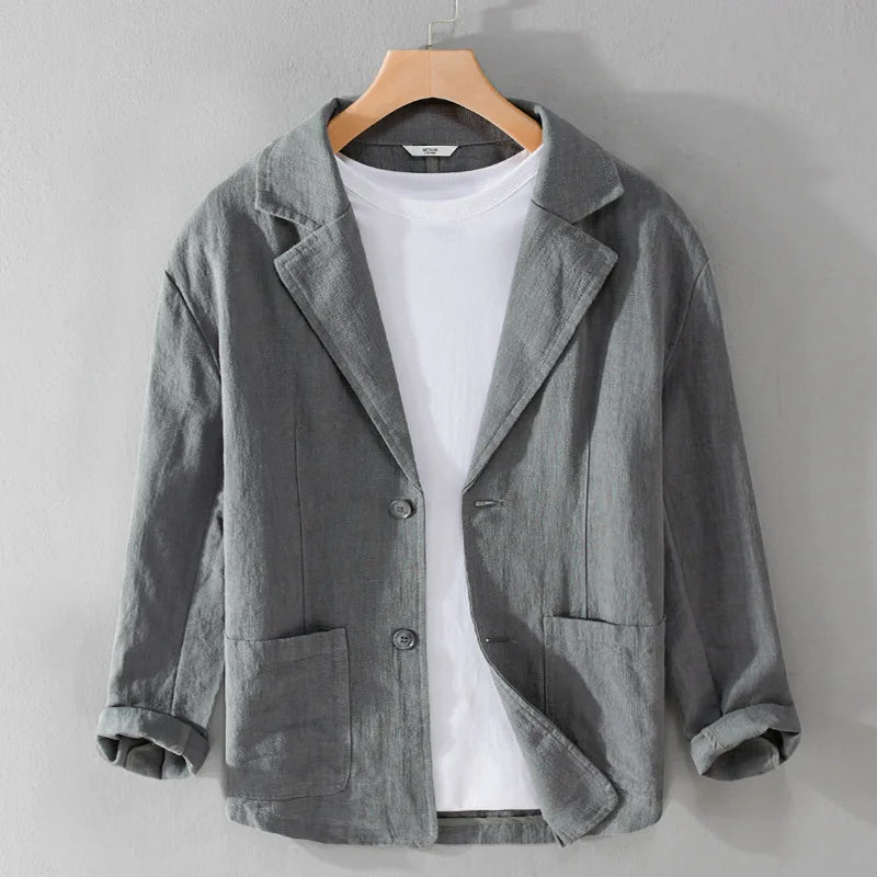 Men's Relaxed Casual Jacket with Pockets in Dark Grey