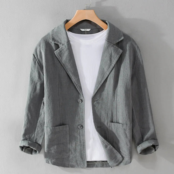 Men's Relaxed Casual Jacket with Pockets in Dark Grey