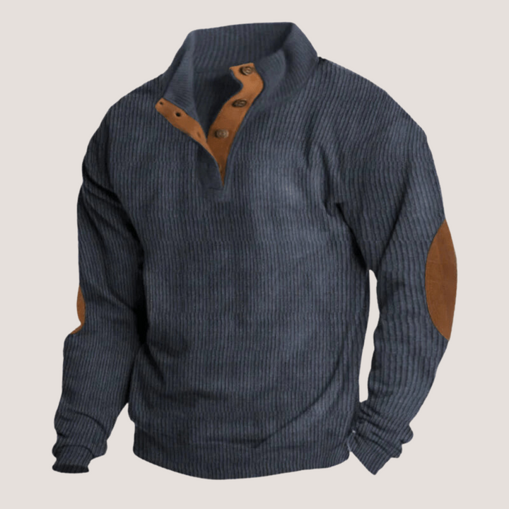 Mens Ribbed Sweater with Button Front (2)