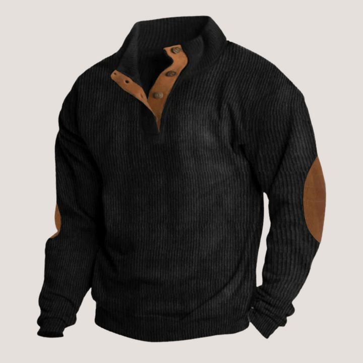 Mens Ribbed Sweater with Button Front (9)
