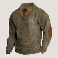 Leo | Mens Ribbed Sweater with Button Front