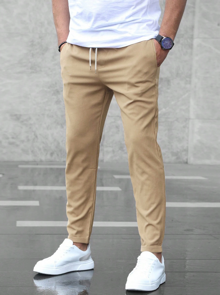 Men's Smart Tailored Comfort Trousers in Beige