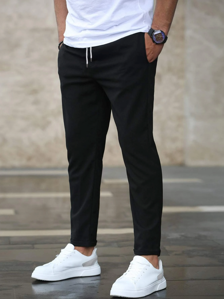 Men's Smart Tailored Comfort Trousers in Black