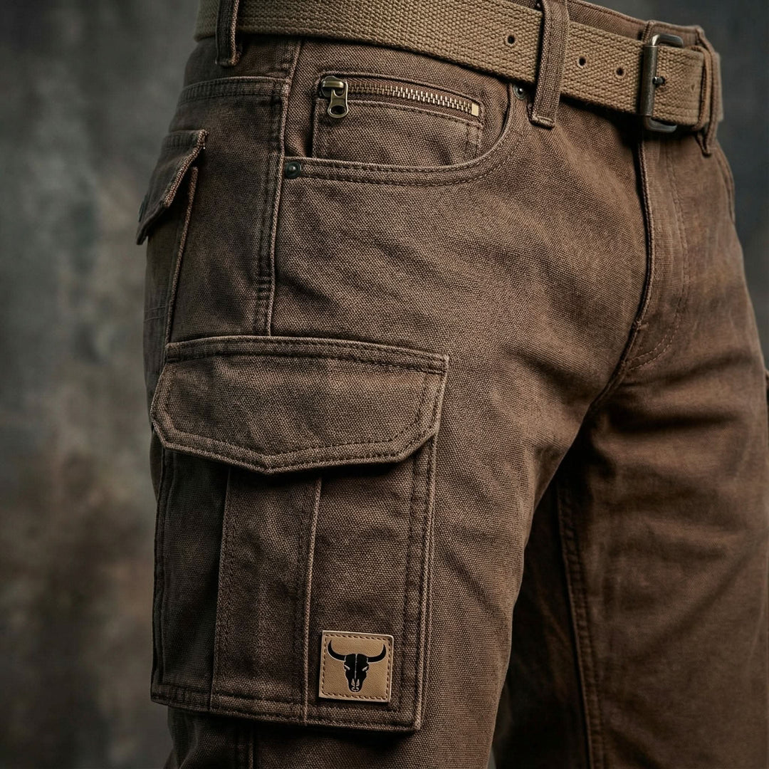 Men's Straight Cargo Trousers with Utility Belt (3)