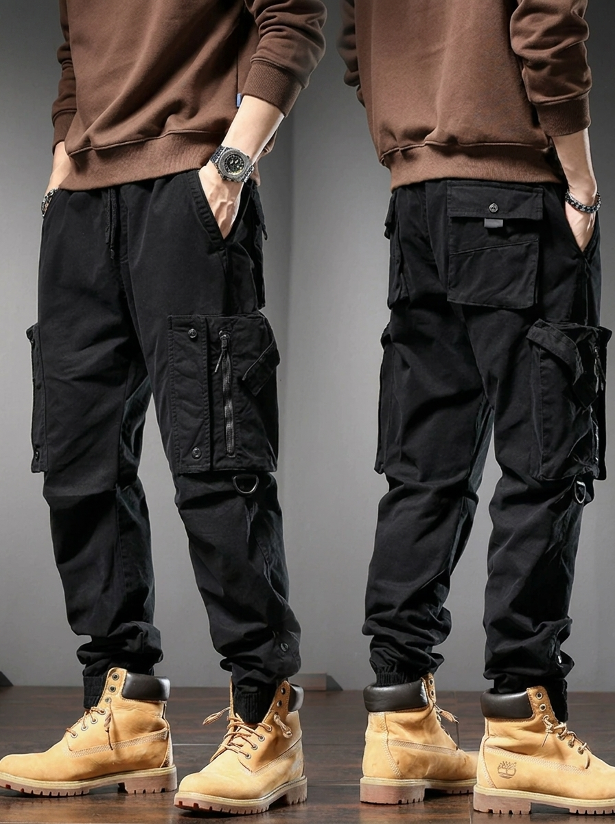 Men's Tactical Trousers for Outdoor Adventures in Black
