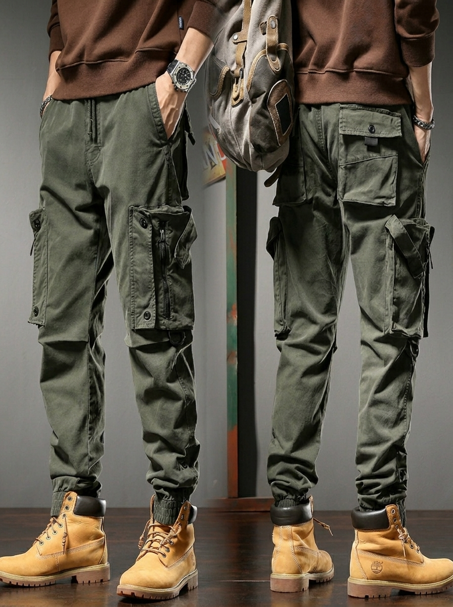 Men's Tactical Trousers for Outdoor Adventures in Green