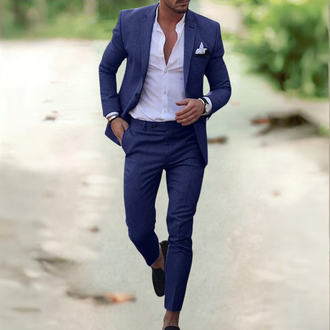Men's Tailored Business Trousers and Jacket in Dark Blue