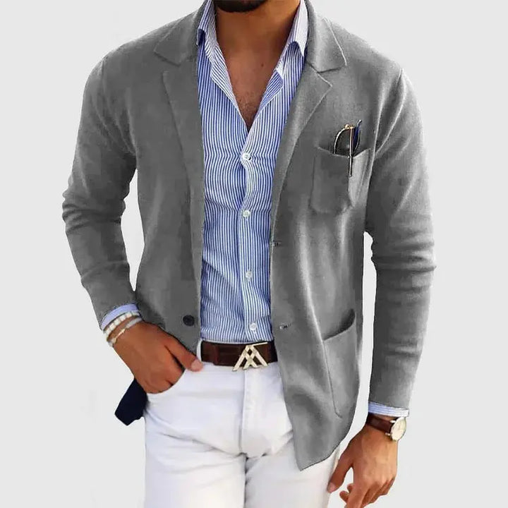 Men's Tailored Knit Work Jacket in Grey