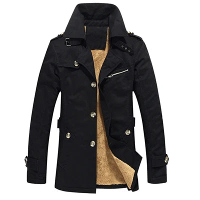 Men's Tailored Padded Trench Coats in Black
