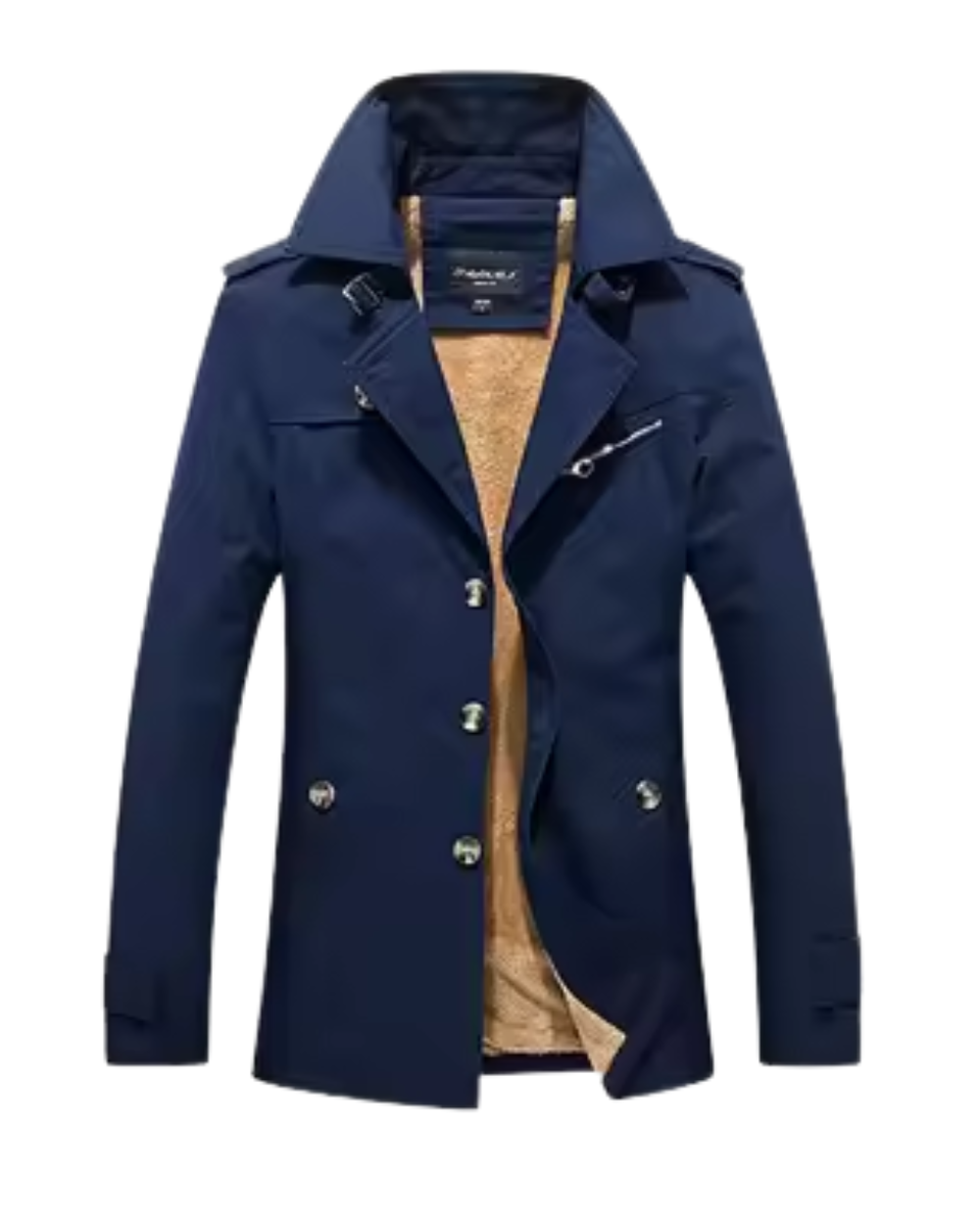 Men's Tailored Padded Trench Coats in Dark Blue