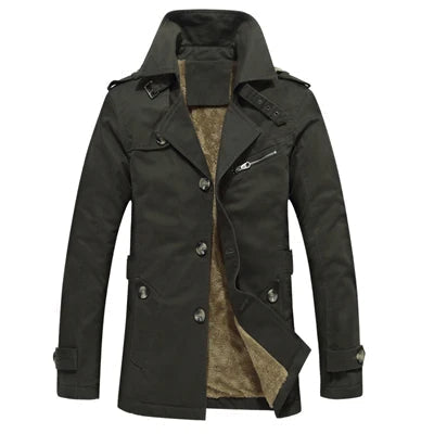 Men's Tailored Padded Trench Coats in Green