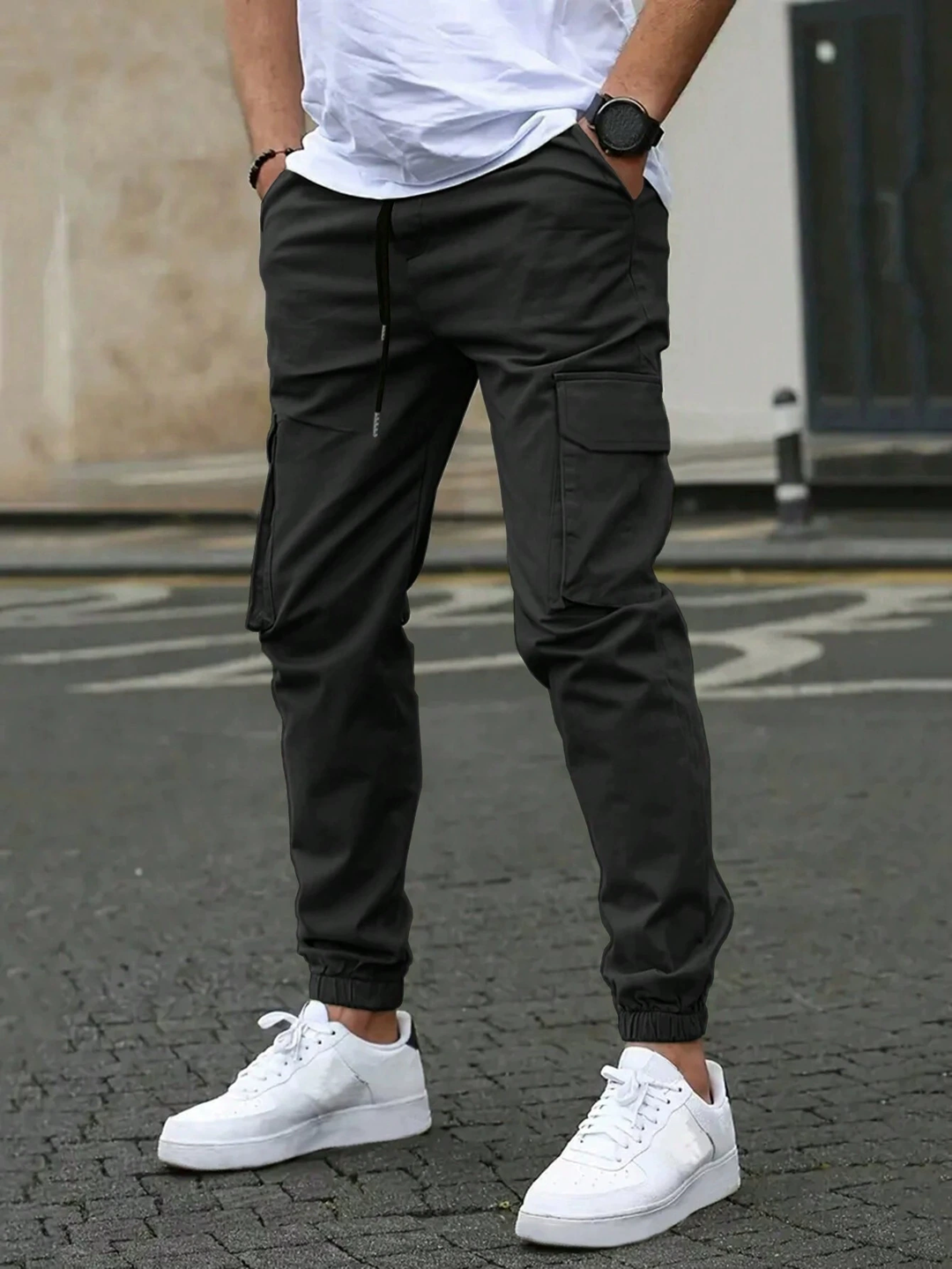 Men's Tapered Joggers for Everyday Wear in Black
