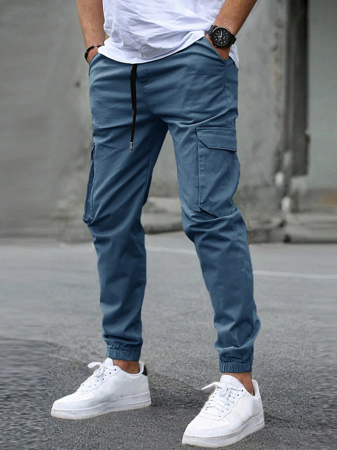 Men's Tapered Joggers for Everyday Wear in Blue