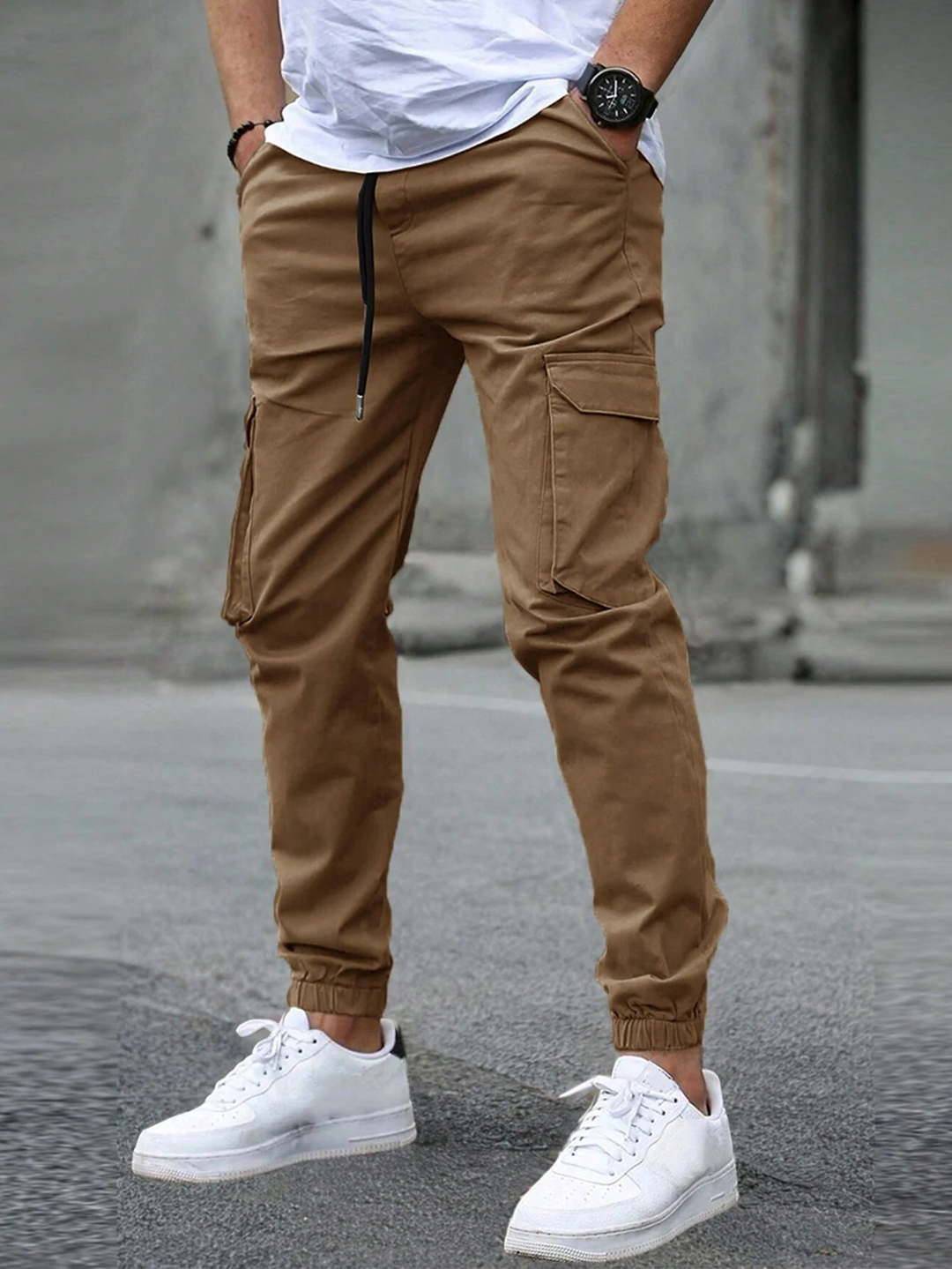 Men's Tapered Joggers for Everyday Wear in Brown