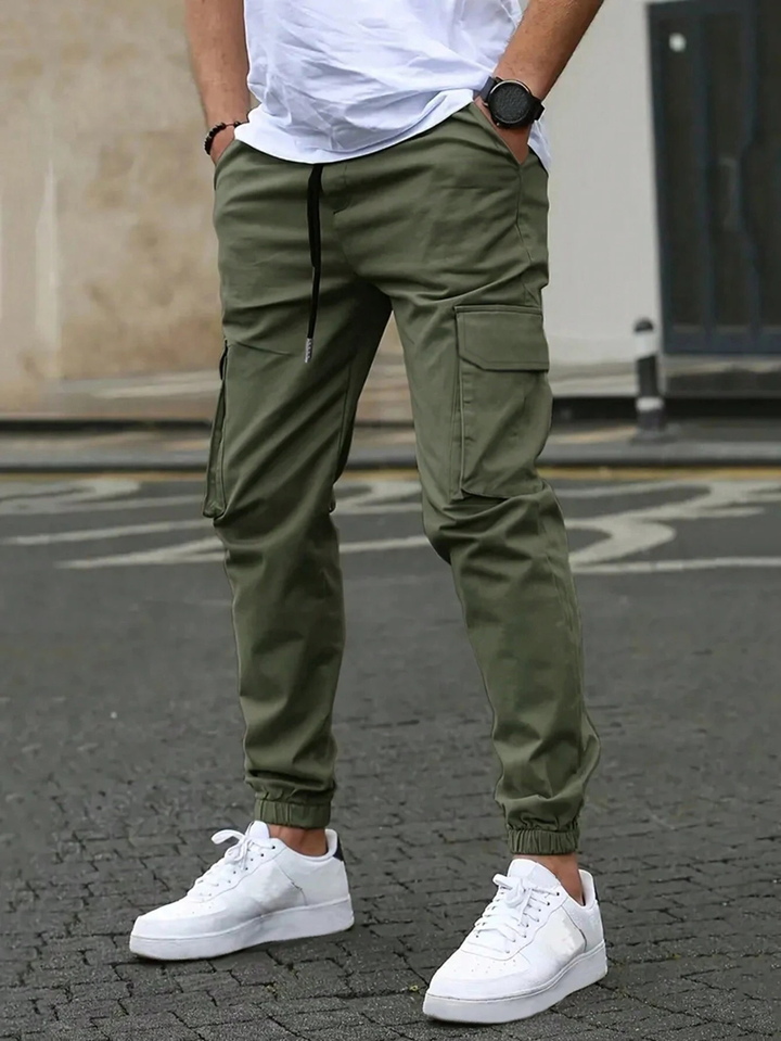 Men's Tapered Joggers for Everyday Wear in Militärgrün