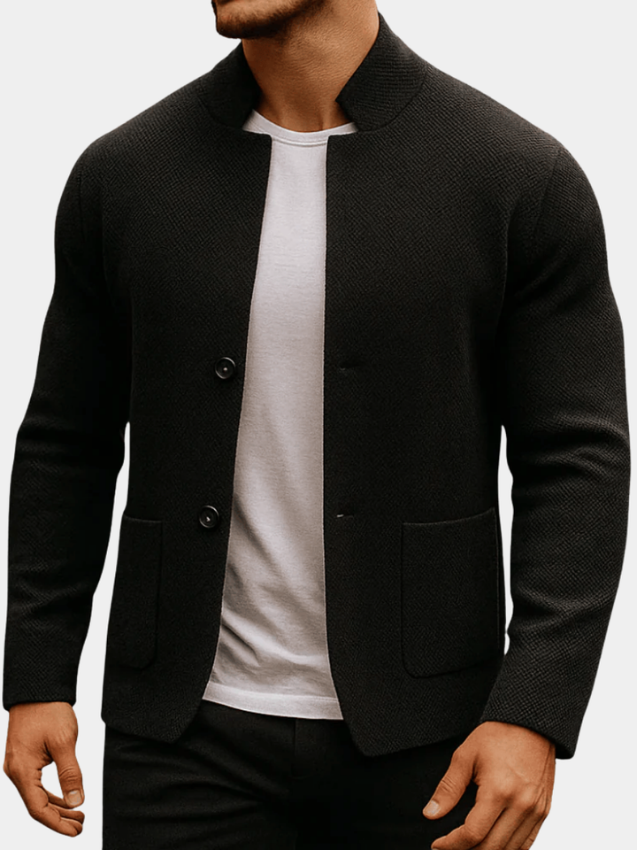 Men's Textured Knit Jacket for Everyday Layering