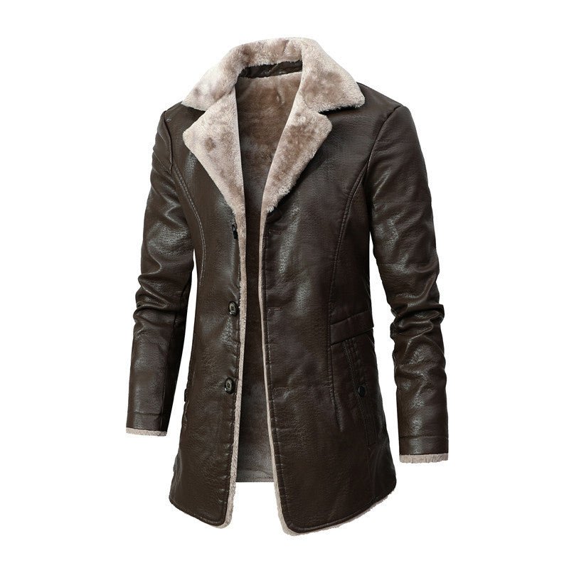 Men's Warm Coat for Autumn Comfort in Brown
