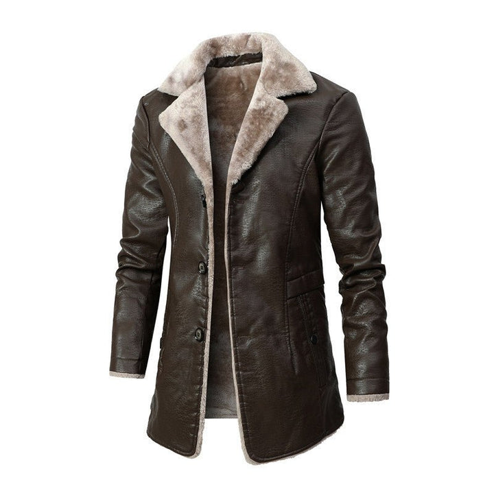 Men's Warm Coat for Autumn Comfort in Brown