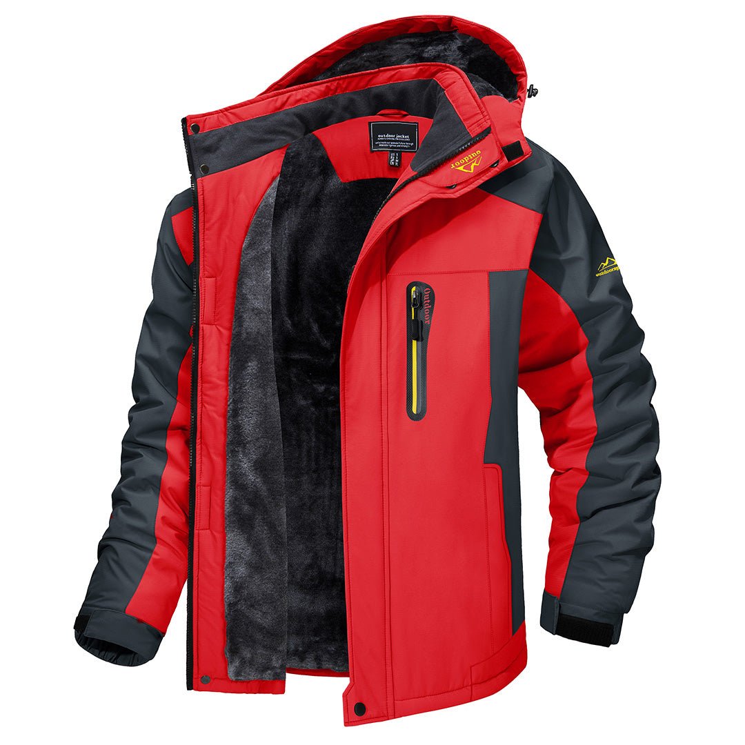 Men's Warm Jacket for Autumn in Red
