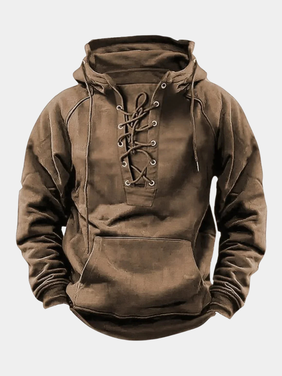 Men's Warm Retro Hoodie for Autumn