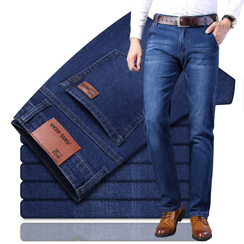 Men's Washed Cotton Straight-Leg Jeans (4)