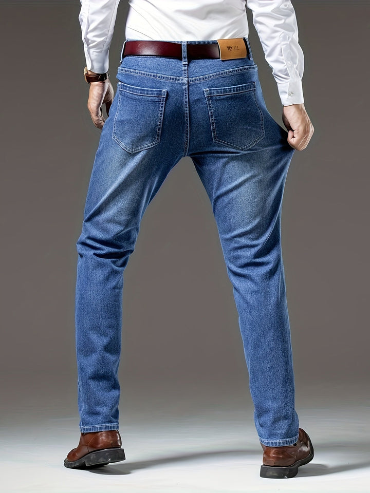 Men's Washed Cotton Straight-Leg Jeans (6)