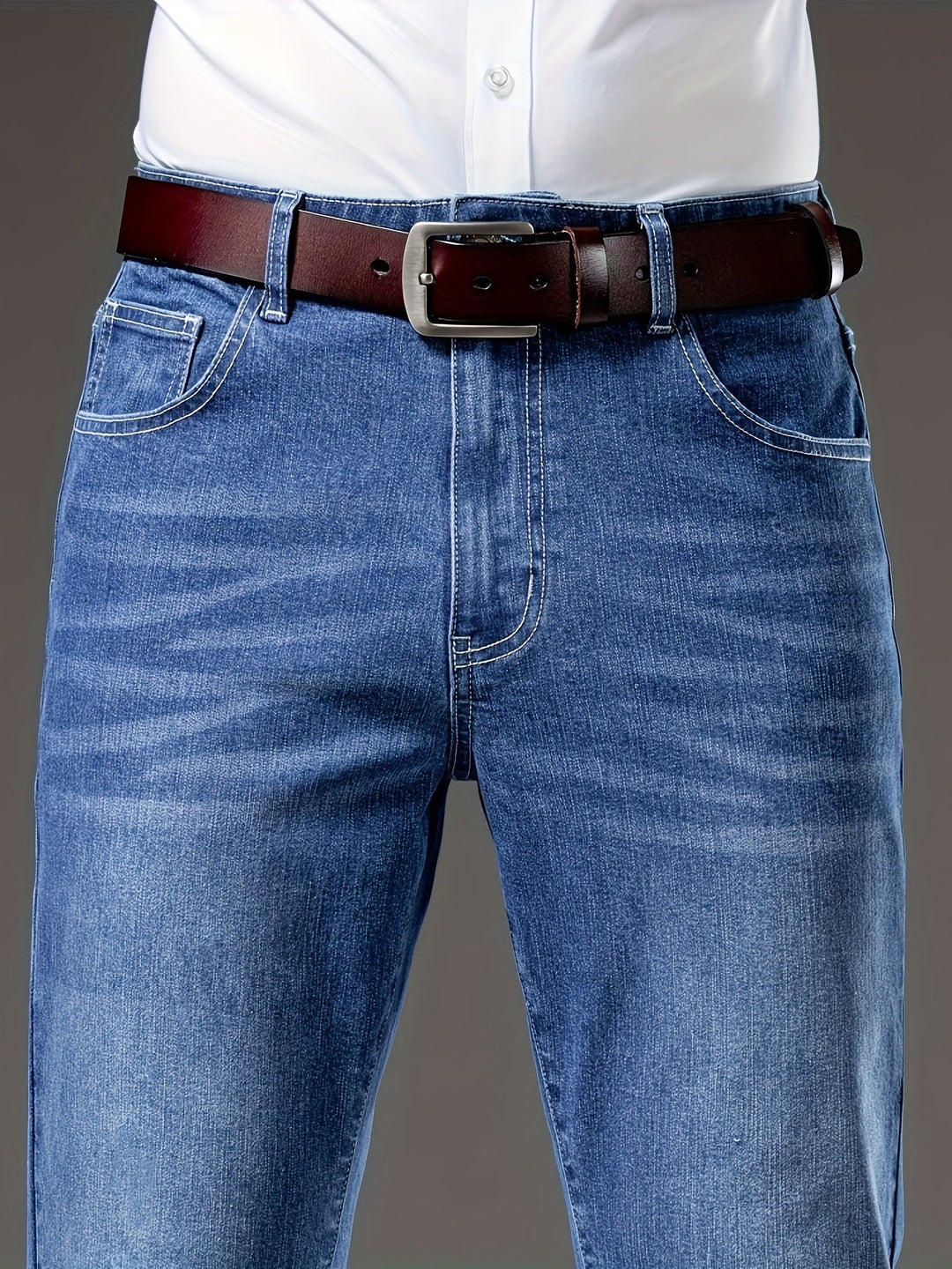 Men's Washed Cotton Straight-Leg Jeans (7)
