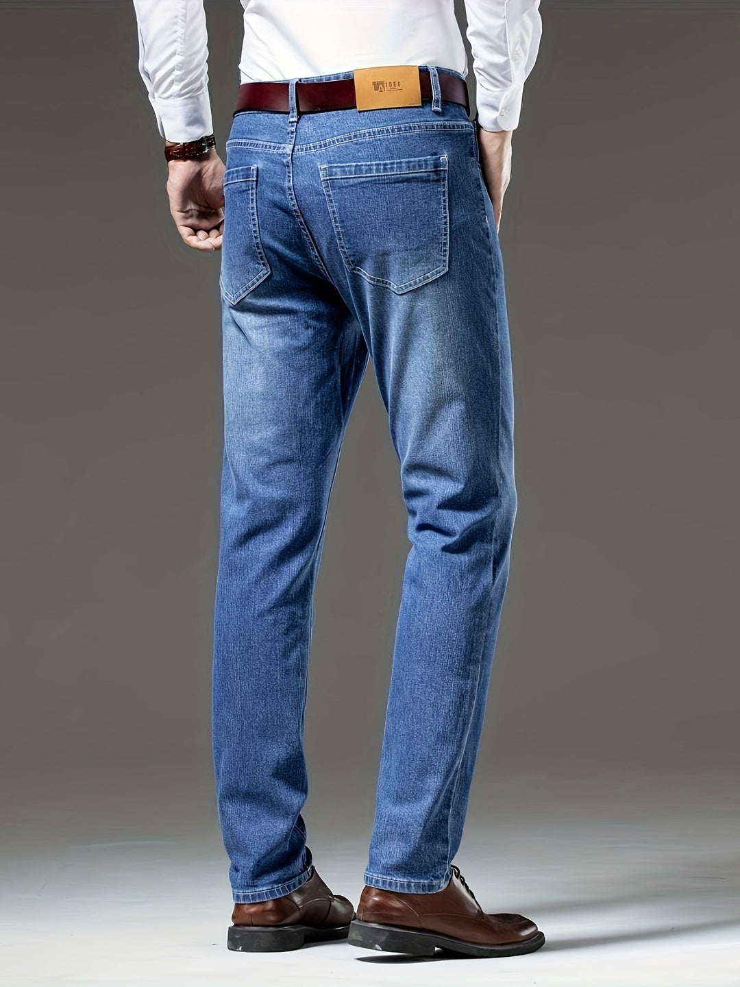 Men's Washed Cotton Straight-Leg Jeans (8)
