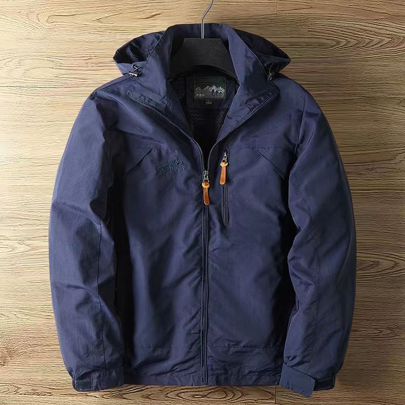 Men's Water-Resistant Jacket for Autumn in Blue