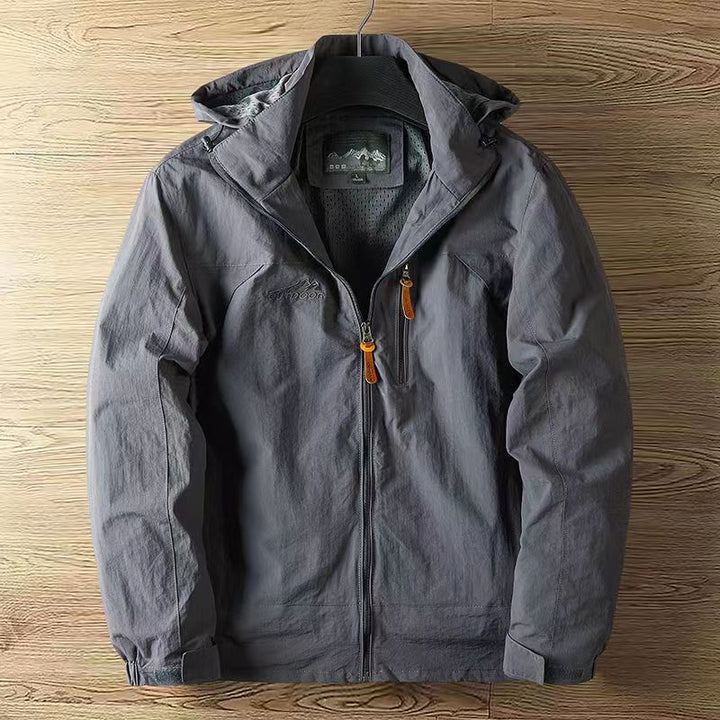 Men's Water-Resistant Jacket for Autumn in Grey
