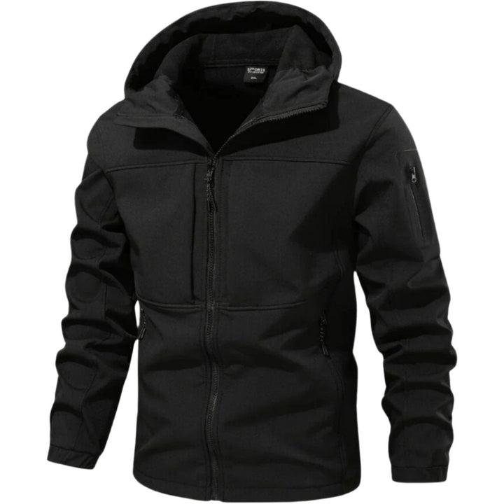 Men's Water-Resistant Softshell Jacket for Autumn in Black