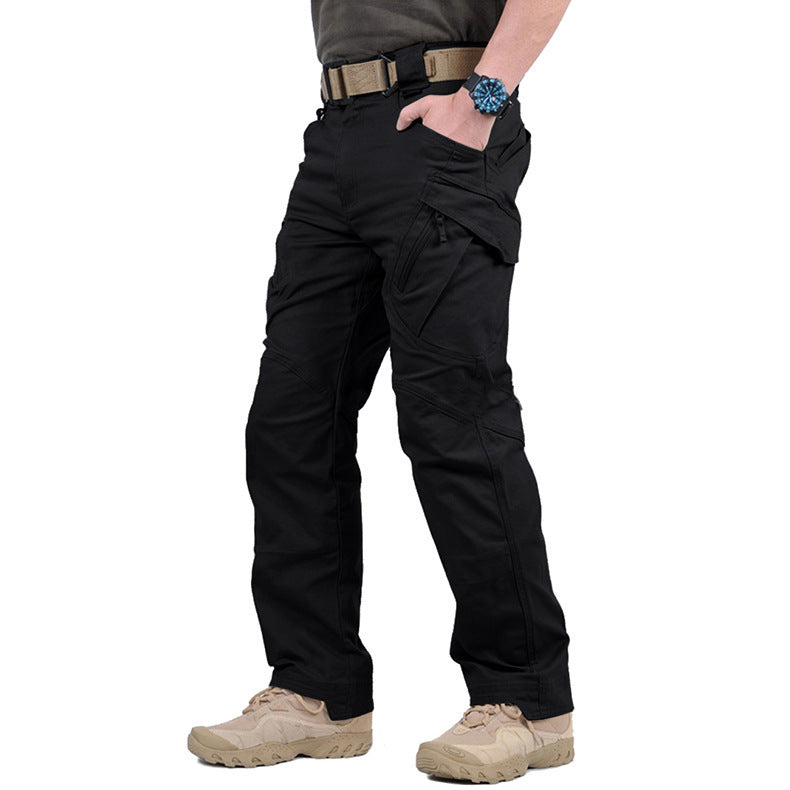 Men's Waterproof Cargo Trousers for Adventure in Black