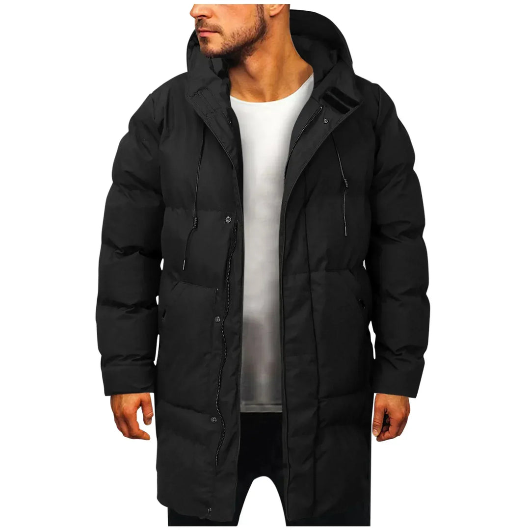 Men's Waterproof Long Coats for Autumn in Black