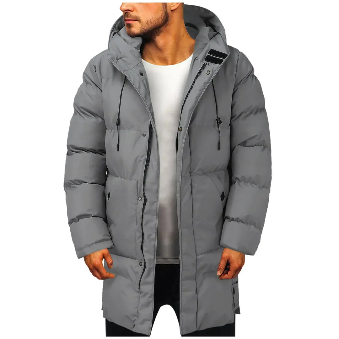 Men's Waterproof Long Coats for Autumn in Grey