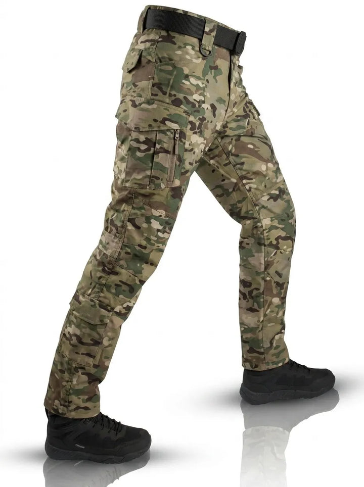 Men's Waterproof Tactical Cargo Trousers in Armeegrün