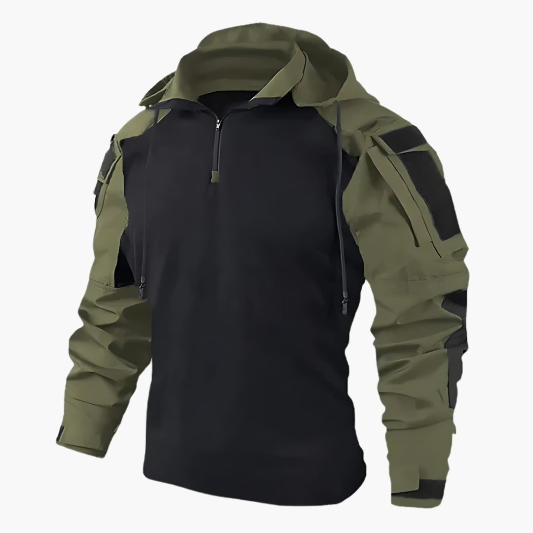 Men's Windproof Tactical Jacket for Autumn in Dark Green