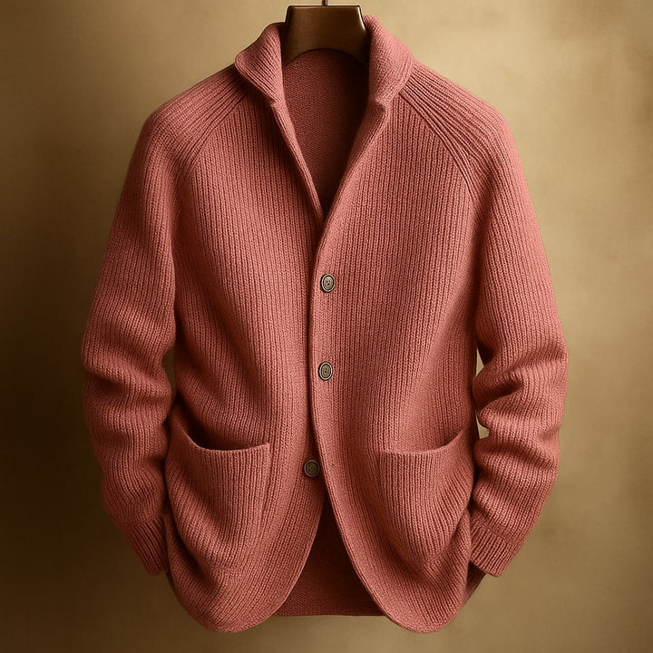 Men's Wool Christmas Jumper Corduroy Jacket in Pink
