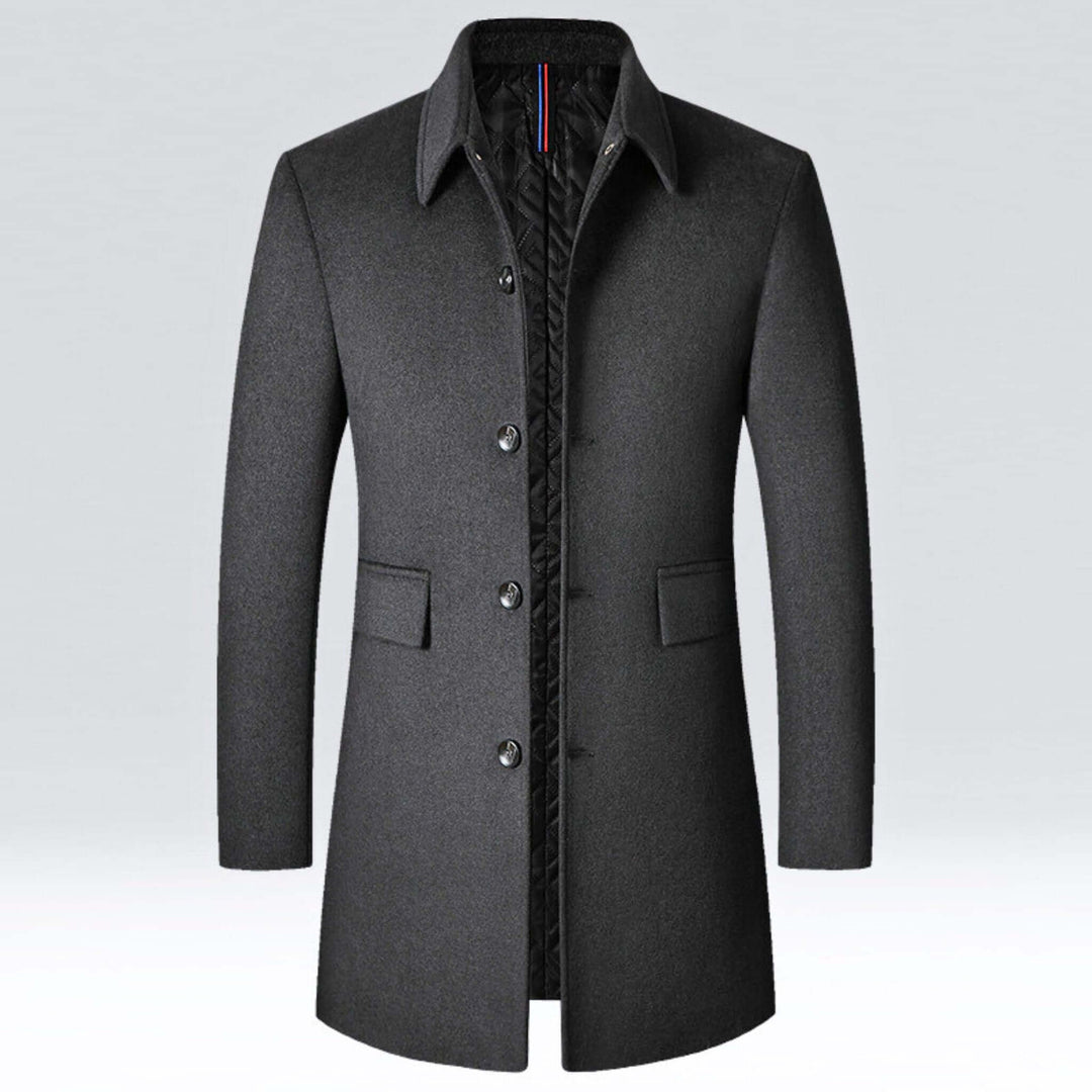 Men's Wool Coat Slim Modern Fit in Black