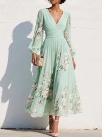 Holly | Midi Fall Wedding Guest Dress with Florals