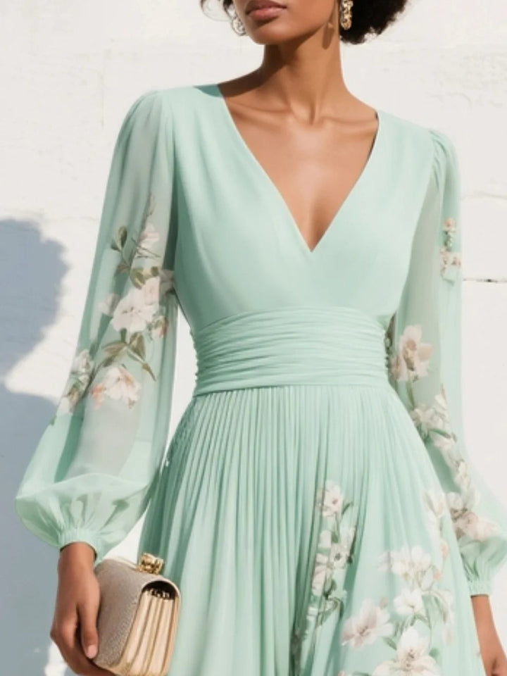 Midi Fall Wedding Guest Dress with Florals (4)