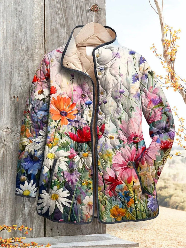 Odette Casual Quilted Jacket with Floral Print Foto 1